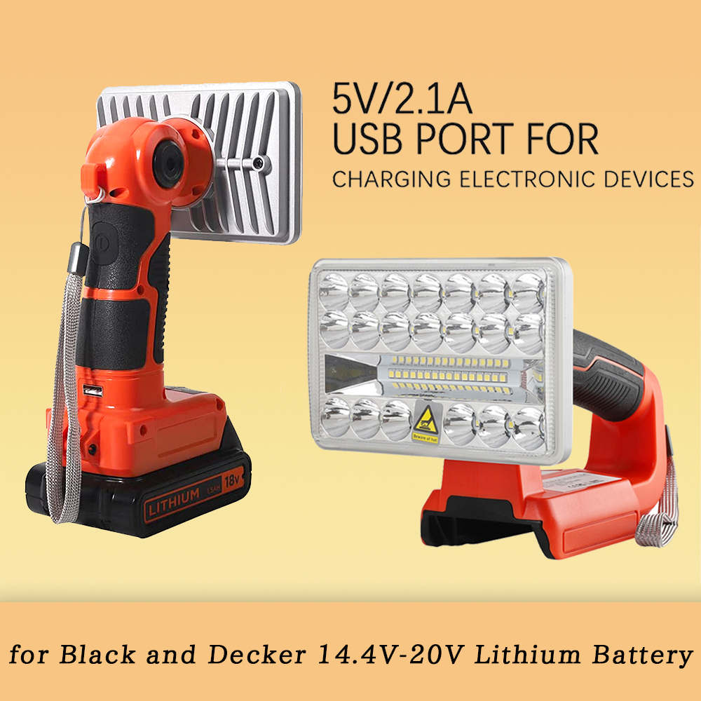 Black+Decker Tool Cordless - Lampada da lavoro a 5 pollici