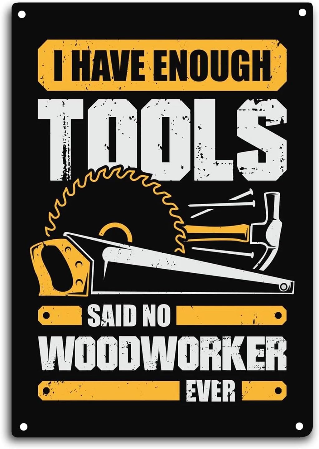 Woodworking Quotes Funny - Targa in metallo per falegnami: 