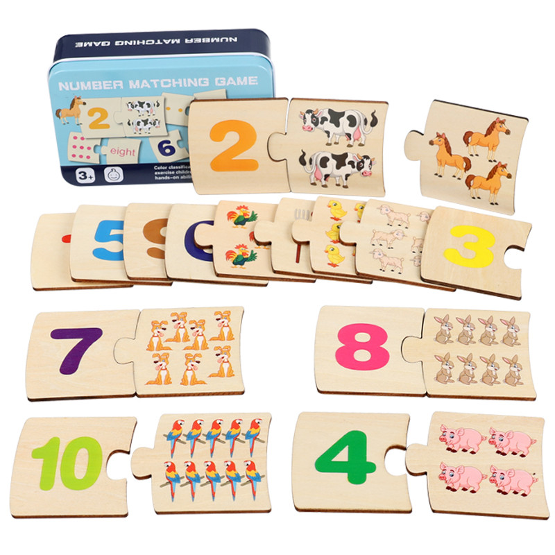 Woodworking Kids Toys - Bambini Scatola di Ferro Numero Illuminazione