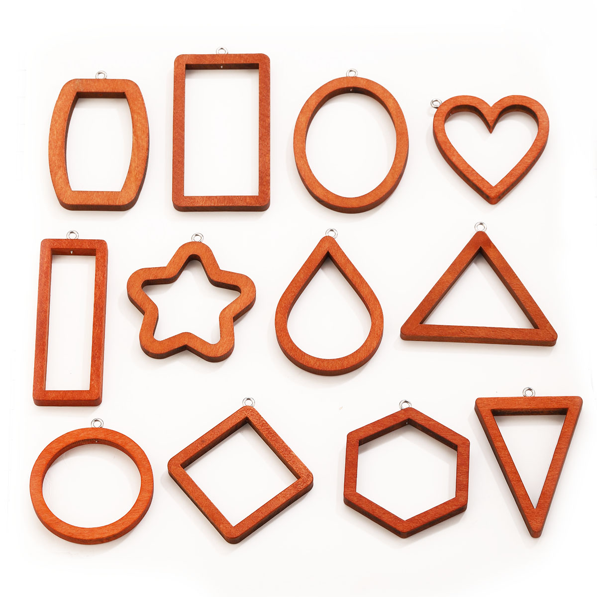 Woodworking Joint Types - 10 Pezzi Ciondoli Geometrici in Legno